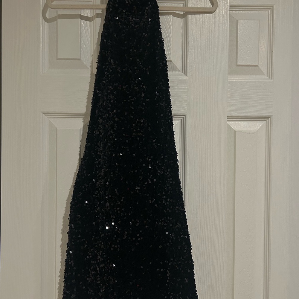 Topshop Elegant Black Sequin Dress open back size small (4) - Picture 2 of 5